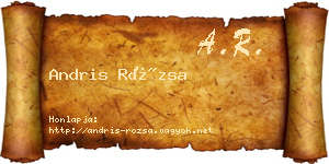 Andris Rózsa névjegykártya