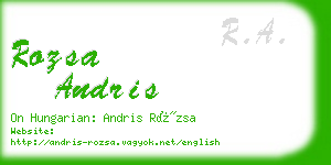 rozsa andris business card